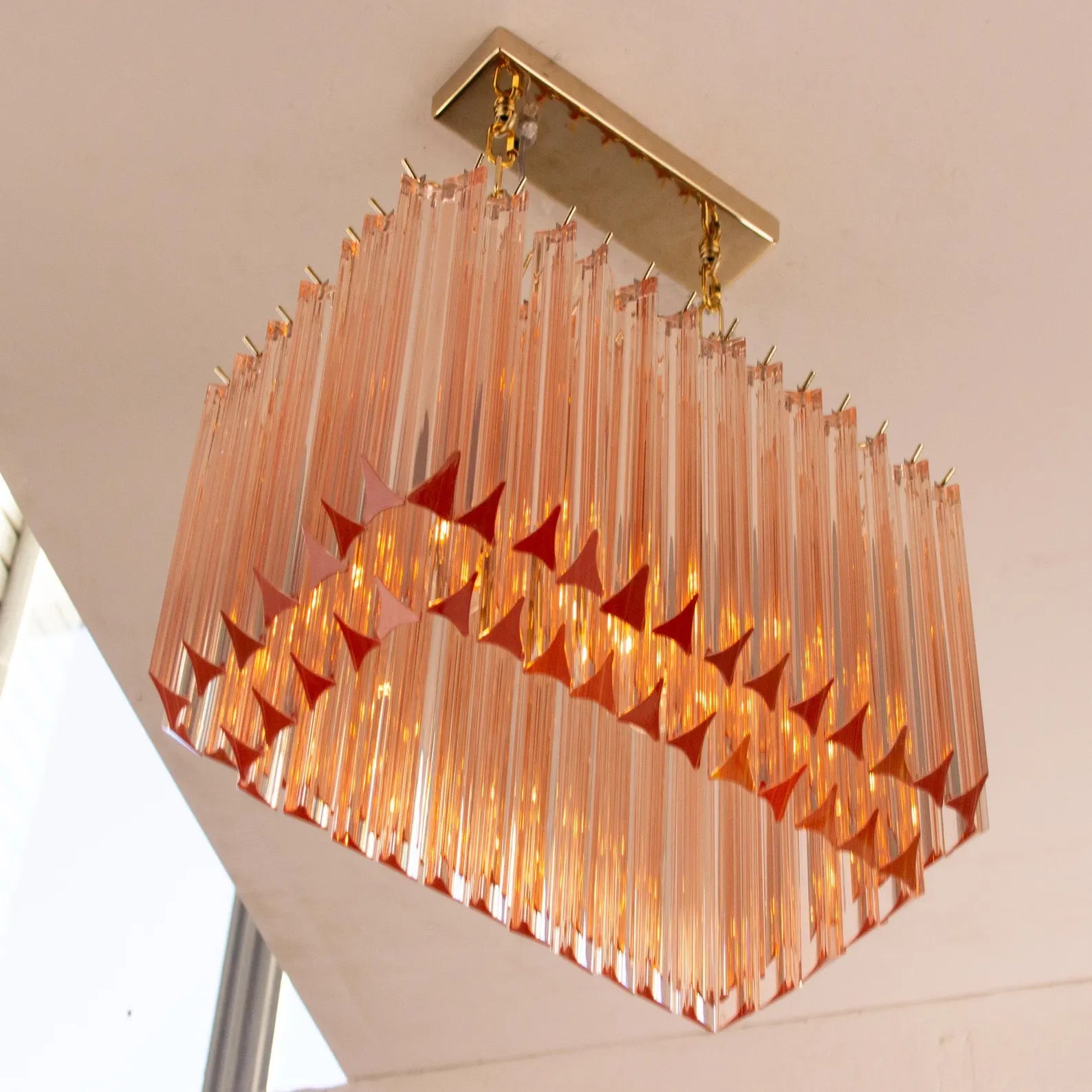Murano Triedri Pink Chandelier Ø50 - Bellavé Studio