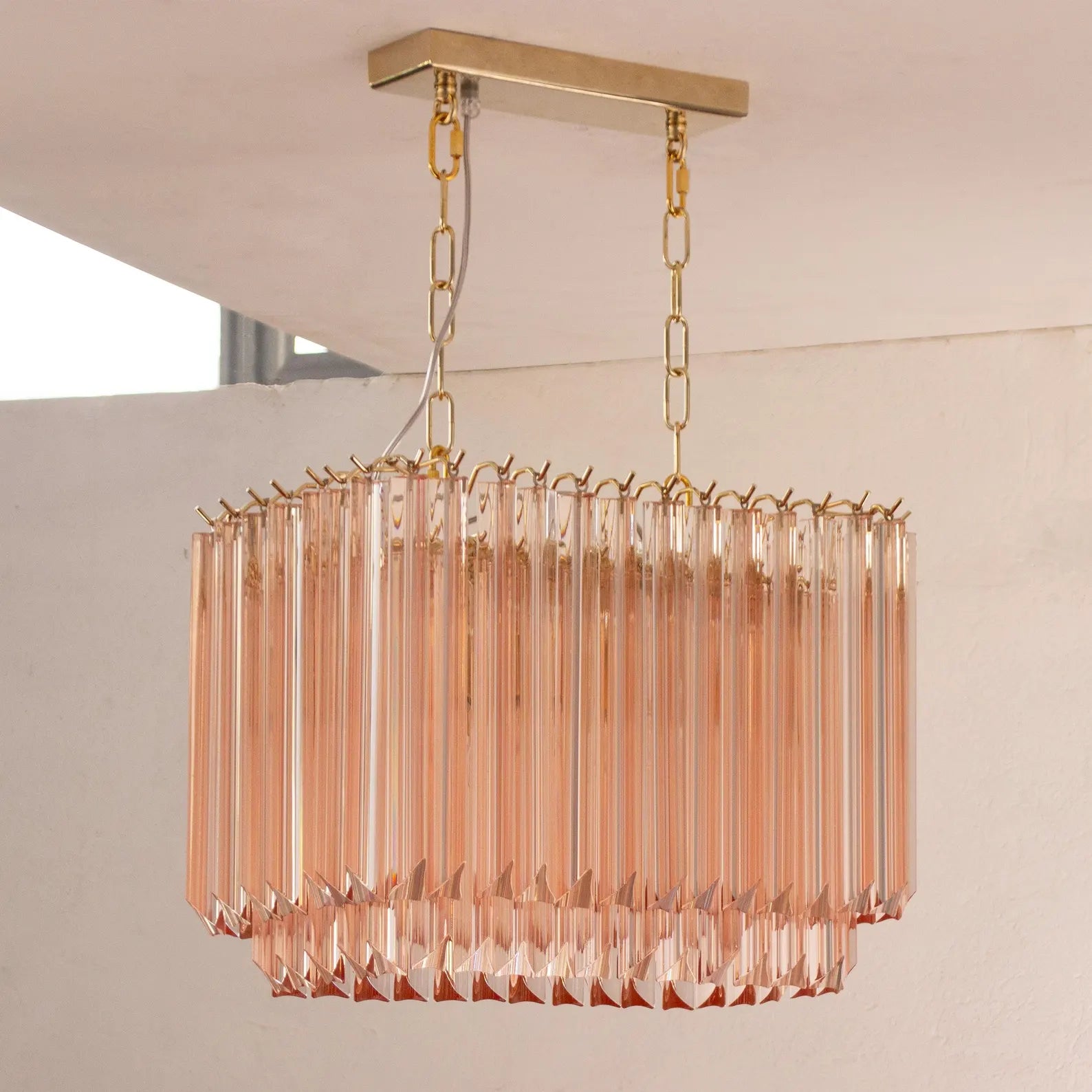 Murano Triedri Pink Chandelier Ø50 - Bellavé Studio