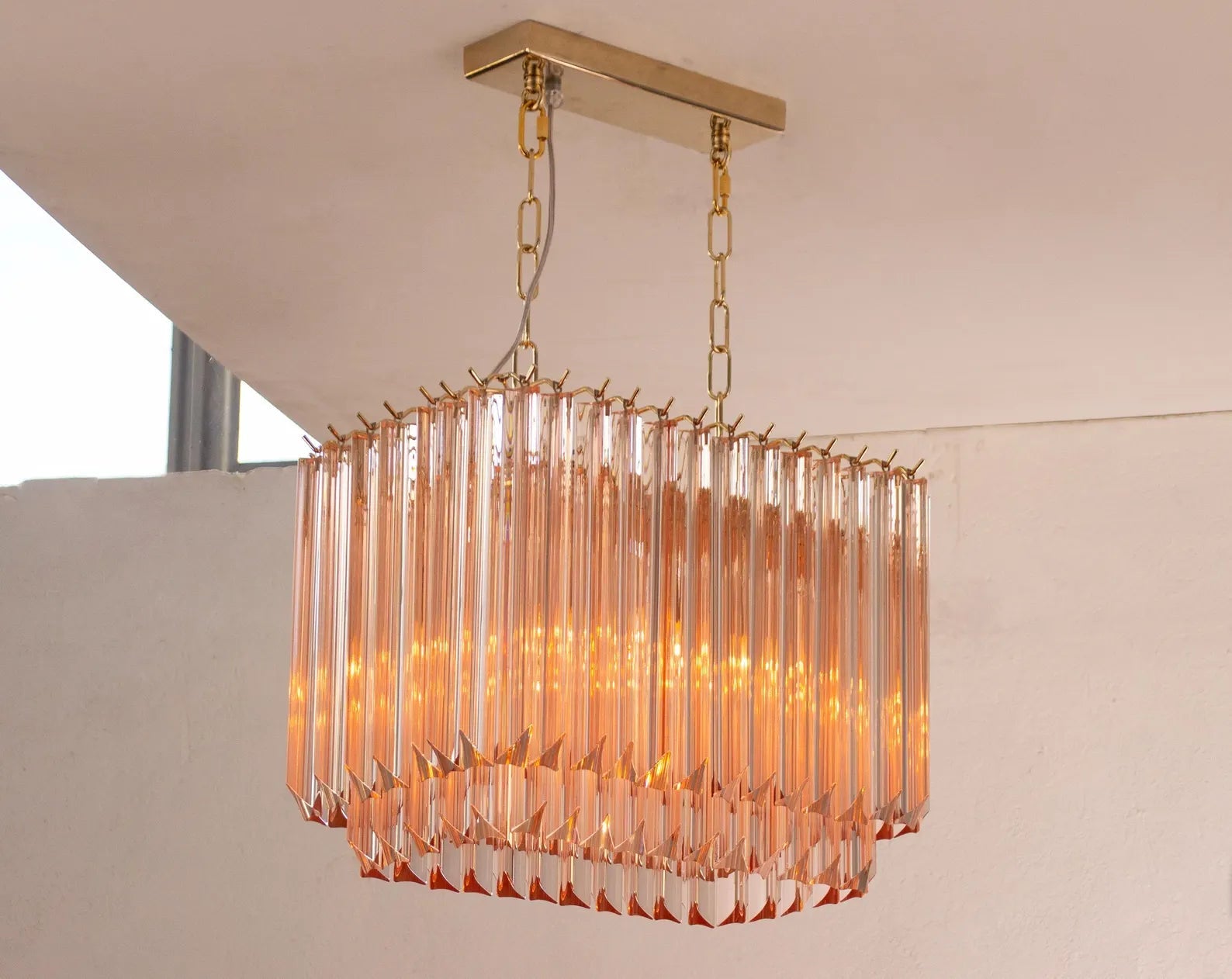 Murano Triedri Pink Chandelier Ø50 - Bellavé Studio