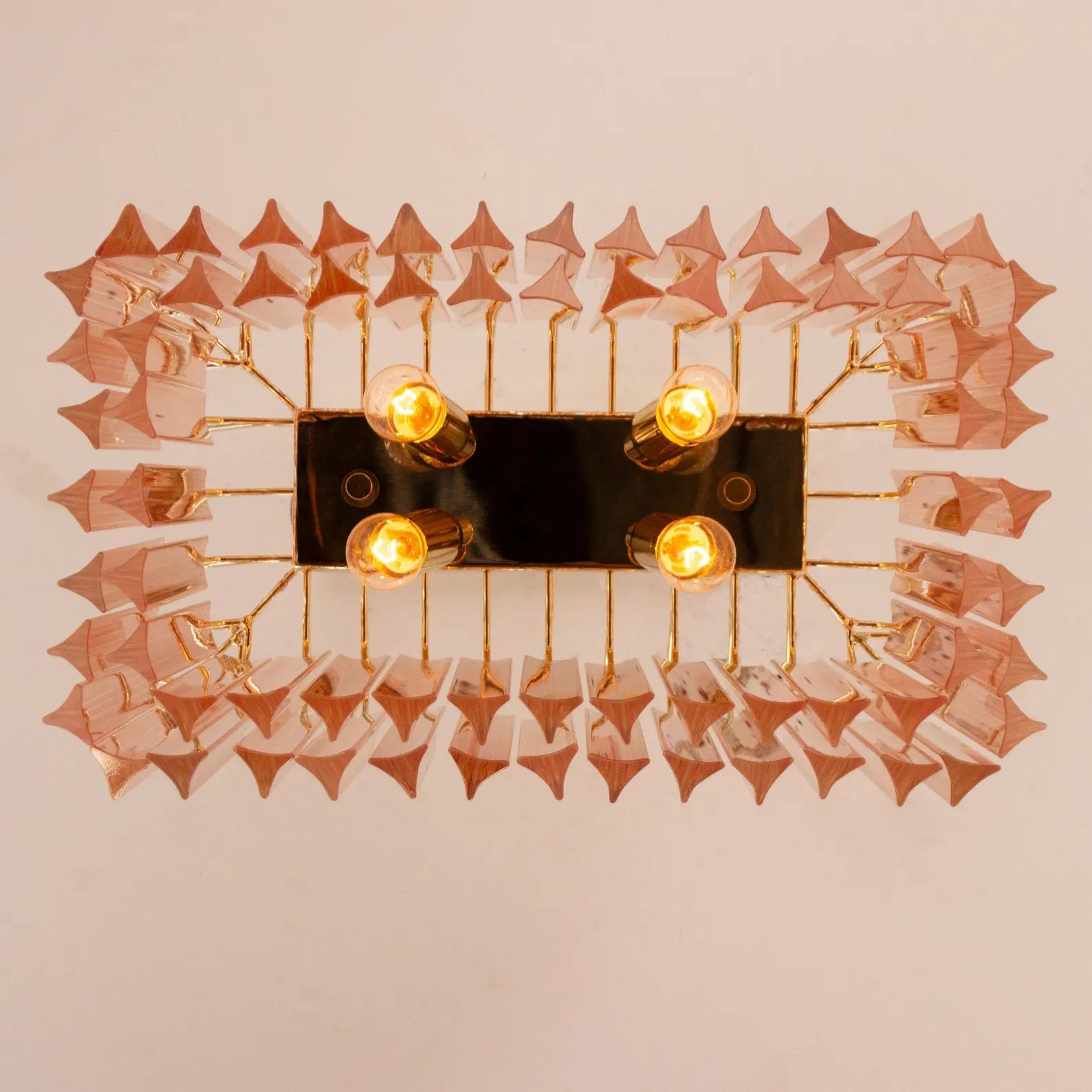 Murano Triedri Pink Chandelier Ø50 - Bellavé Studio