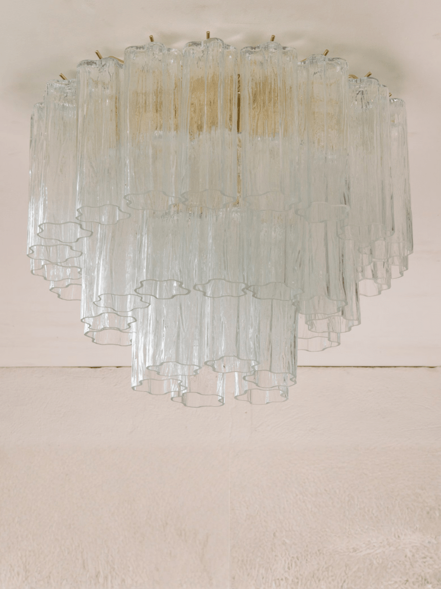 Murano Tronchi Chandelier Ø105 – Crystal Glass - Bellavé Studio