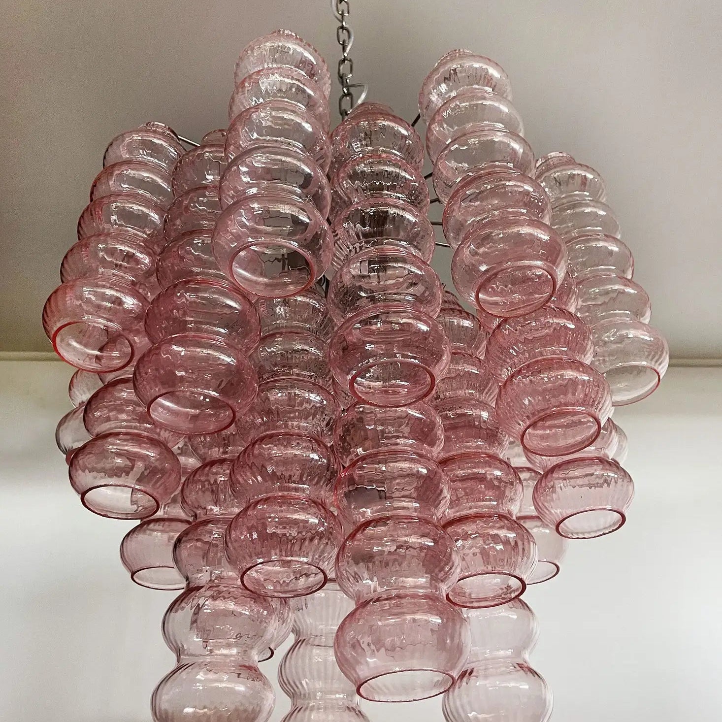 Murano Vintage Pink Chandelier 26 Glasses - Bellavé Studio