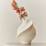 Ceramic Pirout Vase 02 42cm Raw White