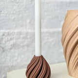 WAVE LED - Lysestake WOOD Walnut Small - Bellavé Studio